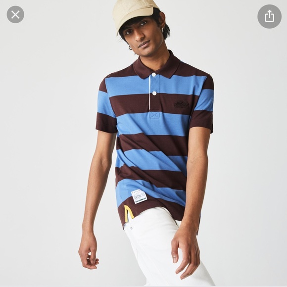 Lacoste Men’s Regular Fit Striped Cotton Piqué Polo Shirt - Picture 6 of 13